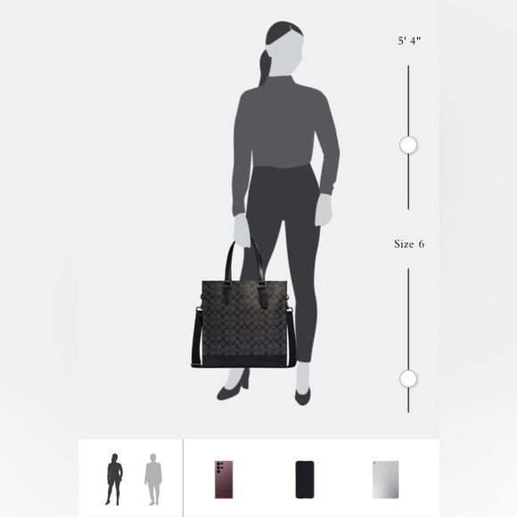 Authentic Coach Black Tote (Used twice) comes with straps. - Picture 6 of 7